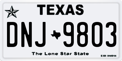 TX license plate DNJ9803