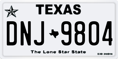 TX license plate DNJ9804