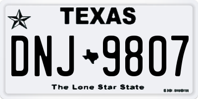 TX license plate DNJ9807