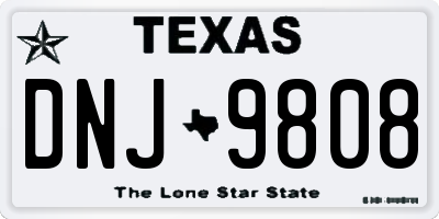 TX license plate DNJ9808