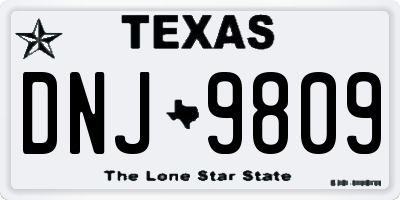 TX license plate DNJ9809