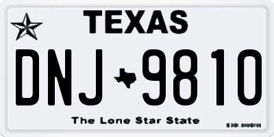 TX license plate DNJ9810