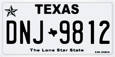 TX license plate DNJ9812