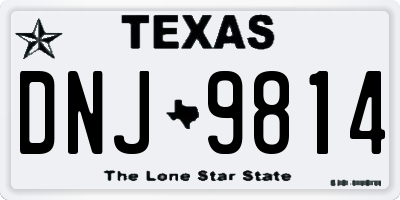 TX license plate DNJ9814