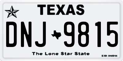 TX license plate DNJ9815