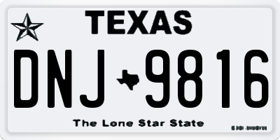 TX license plate DNJ9816