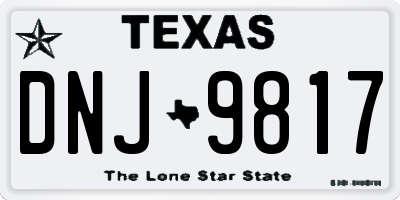 TX license plate DNJ9817
