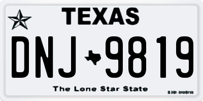 TX license plate DNJ9819