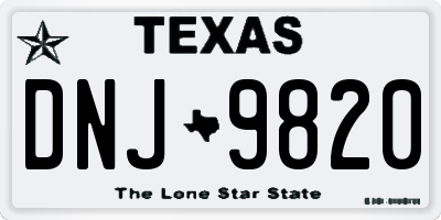TX license plate DNJ9820
