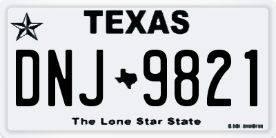TX license plate DNJ9821