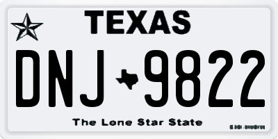 TX license plate DNJ9822