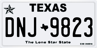 TX license plate DNJ9823