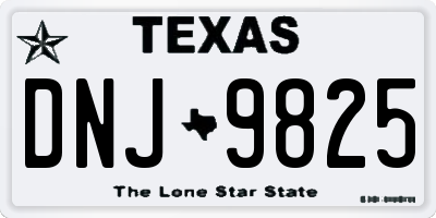 TX license plate DNJ9825