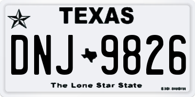 TX license plate DNJ9826