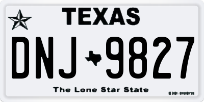 TX license plate DNJ9827