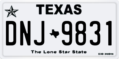 TX license plate DNJ9831