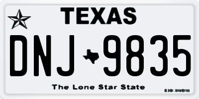 TX license plate DNJ9835