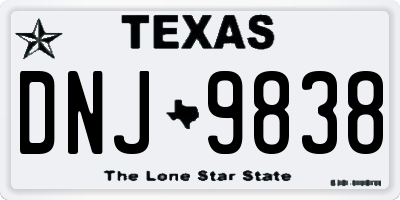 TX license plate DNJ9838