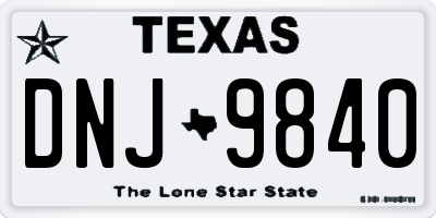 TX license plate DNJ9840