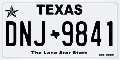 TX license plate DNJ9841