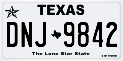 TX license plate DNJ9842