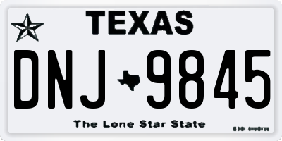 TX license plate DNJ9845