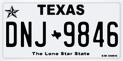 TX license plate DNJ9846