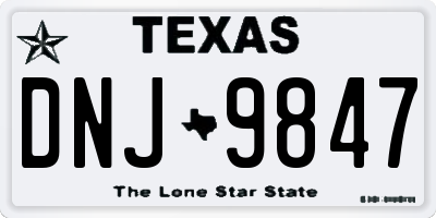 TX license plate DNJ9847