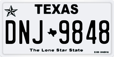 TX license plate DNJ9848