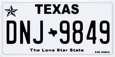 TX license plate DNJ9849