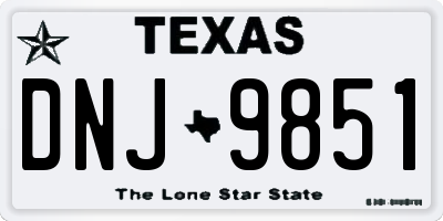 TX license plate DNJ9851