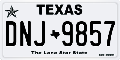 TX license plate DNJ9857