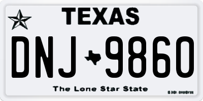 TX license plate DNJ9860