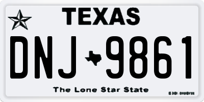 TX license plate DNJ9861