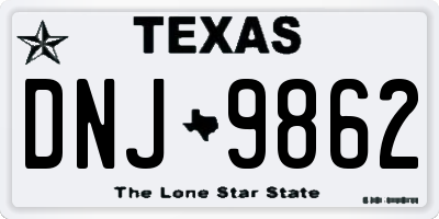 TX license plate DNJ9862