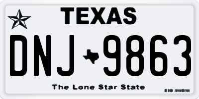TX license plate DNJ9863