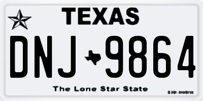 TX license plate DNJ9864
