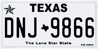TX license plate DNJ9866