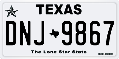 TX license plate DNJ9867
