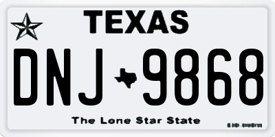 TX license plate DNJ9868