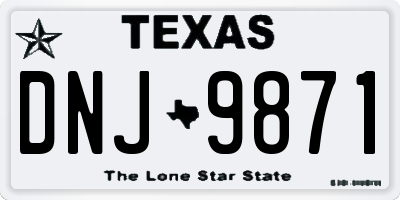 TX license plate DNJ9871