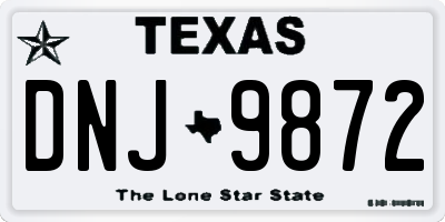 TX license plate DNJ9872