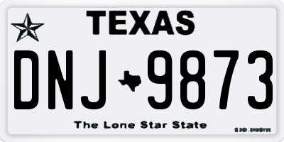 TX license plate DNJ9873