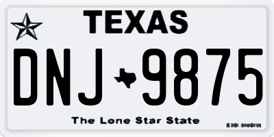 TX license plate DNJ9875