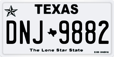 TX license plate DNJ9882