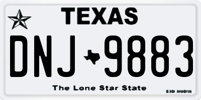 TX license plate DNJ9883