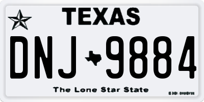TX license plate DNJ9884