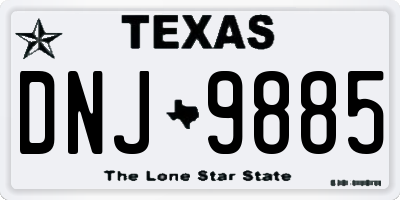 TX license plate DNJ9885