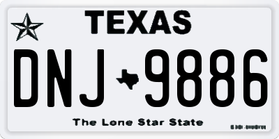 TX license plate DNJ9886