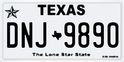 TX license plate DNJ9890